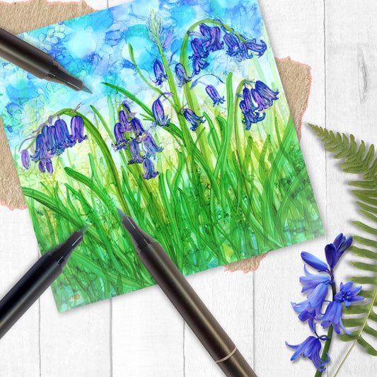 March 12th 6.30-9pm - Alcohol Ink Workshop - Spring bluebells