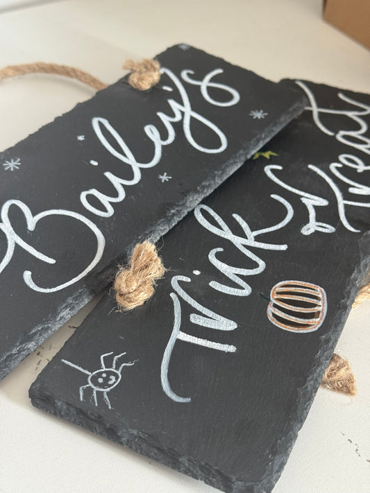 October 19th 2-5pm - Calligraphy Workshop - Slate door sign